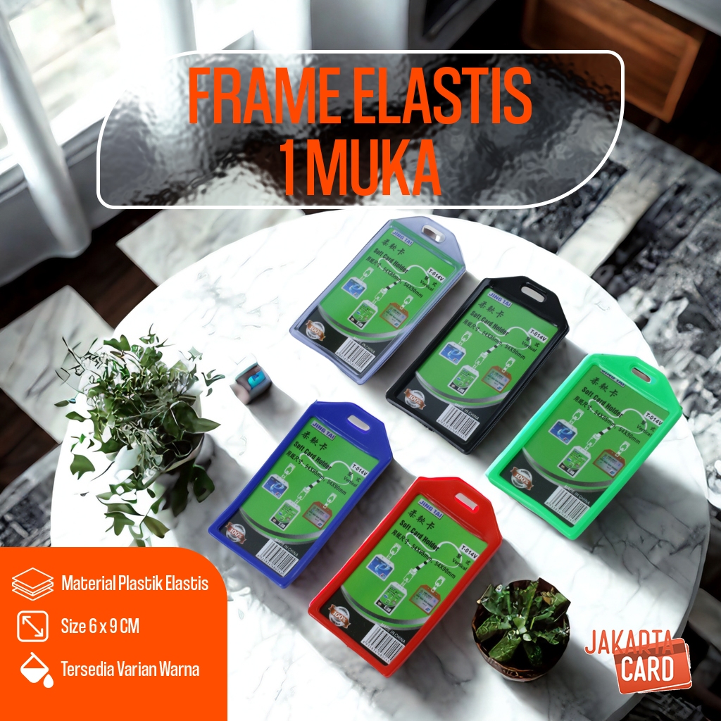 

Frame Casing Tempat ID Card Holder ELASTIS warna Potrait 1 SLOT KARTU T014 T 014