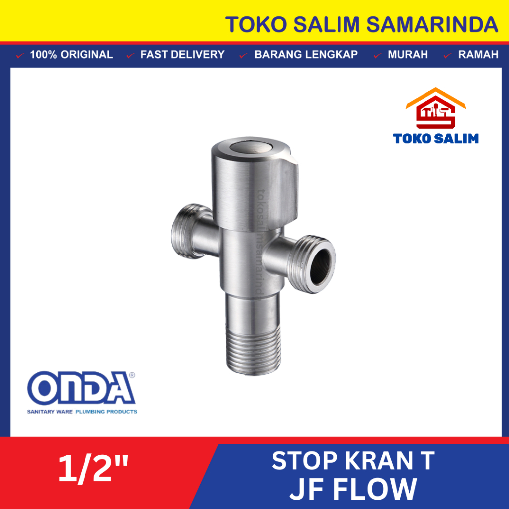 Stop Kran T ONDA JF FLOW / Stop kran ONDA JF FLOW 1/2”  2 Cabang