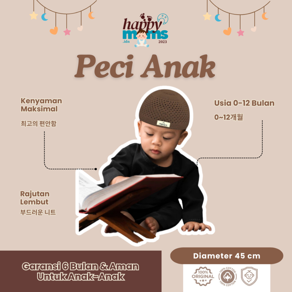 Peci Kopyah Songkok Topi Rajut Bayi Anak Laki Laki 6 12 bulan