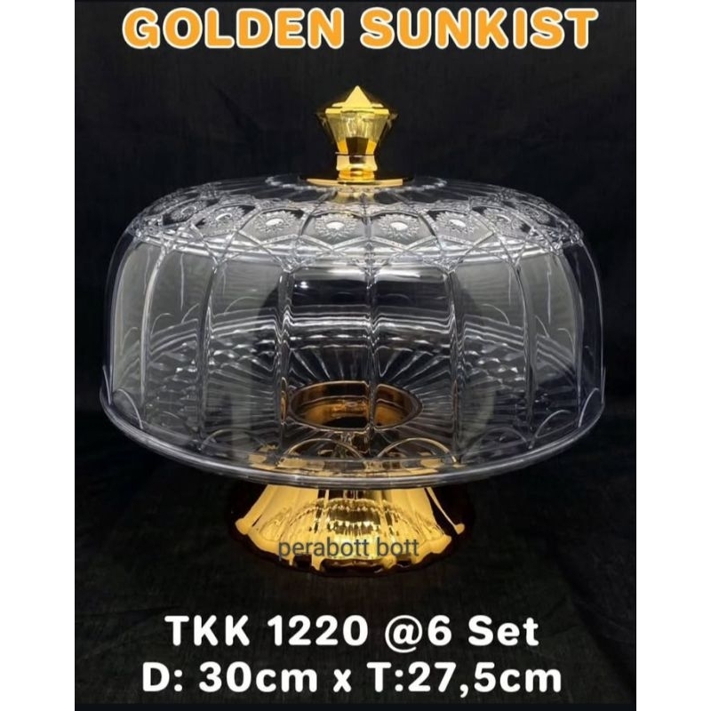 Tempat Kue TK 1220 Cake Roti Pudding Bolu Hantaran Mika Akrilik Golden Sunkist