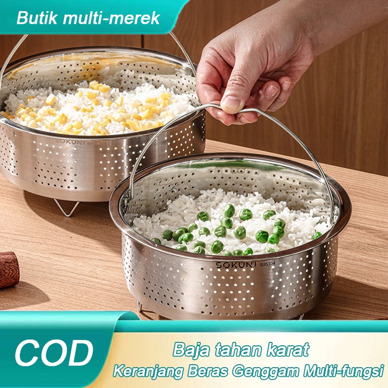 COD Tatakan Kukusan Nasi Stainless Tebal Keranjang Steamer Basket Stainless Keranjang Kukusan Keranj