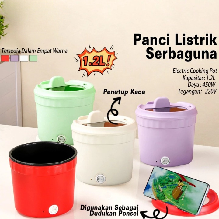 New Panci Listrik Anti Lengket Serbaguna Hemat Listrik 450 Wat / Mini Rice Cooker Multifungsi Panci 