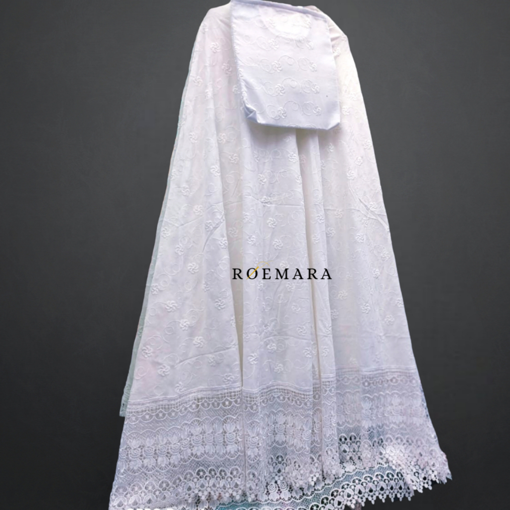 ROEMARA - Mukena Dewasa Katun Paris Premium Renda | Mukena Putih | Terbaru