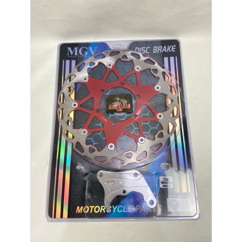 disk piringan cakram depan klx 150 lebar plus breket MGV pnp piringan cakram klx 150 supermoto MGV f