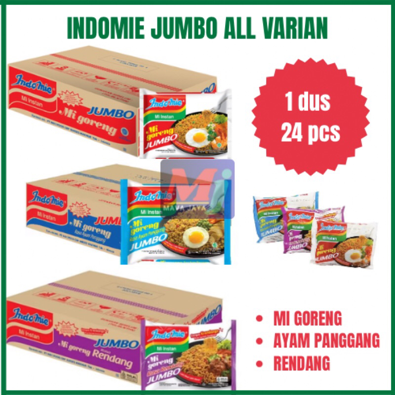 

INDOMIE JUMBO(1dus 24pcs)ALL VARIIAN/bisa mix semua rasa