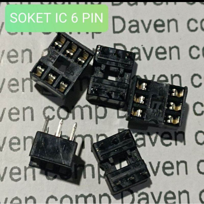 5BUAH SOKET IC 6 PIN 2X3 SOCKET IC ADAPTER 6PIN 6 KAKI