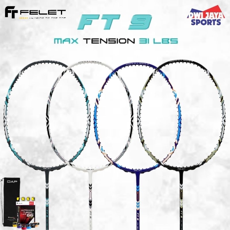 New Raket Badminton Felet FT 9 Original | Raket Feket FT9 | Raket Felet Original 4U