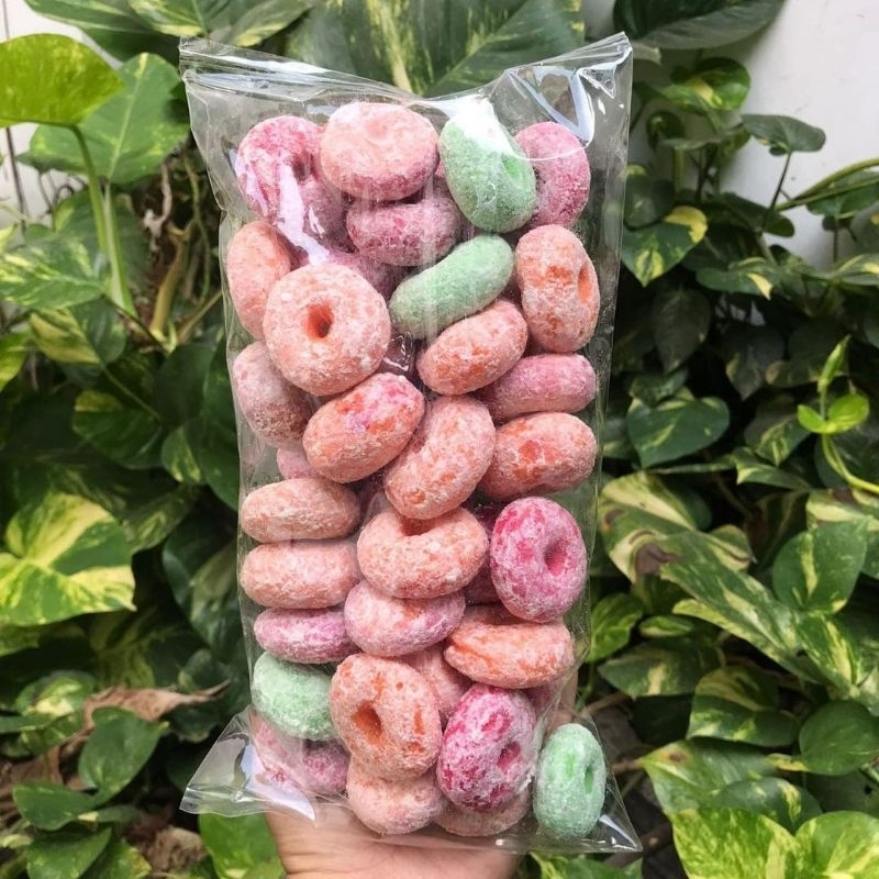 

Getas Manis Donat Warna Warni 250gram Getas Kering Ladu Manis Bidaran Manis