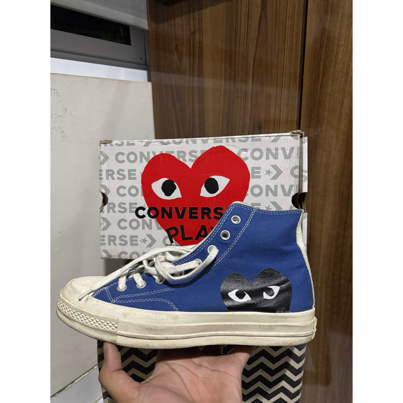 Jual Sepatu Second Original Size 44 C0nv3rse Chuck Tayl0r x CDG Blue  Sepatu Second Converse CDG Blu
