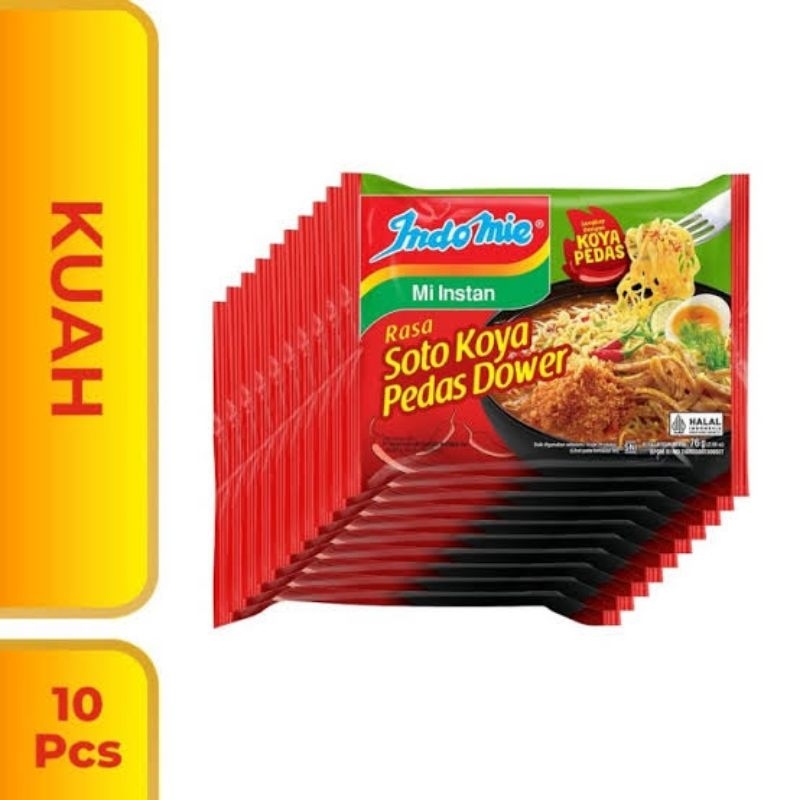

INDOMIE RASA SOTO KOYA PEDAS DOWER ISI 10 PCS