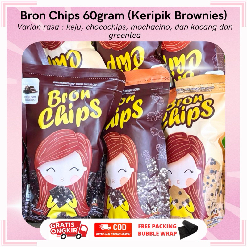 

BRON CHIPS KERIPIK BROWNIES 60GRAM | BRON CHIPS CHOCOCHIPS | BRON CHIPS KACANG | BRON CHIPS KEJU | BRON CHIPS GREENTEA ALMOND | BRON CHIPS MOCACHINO