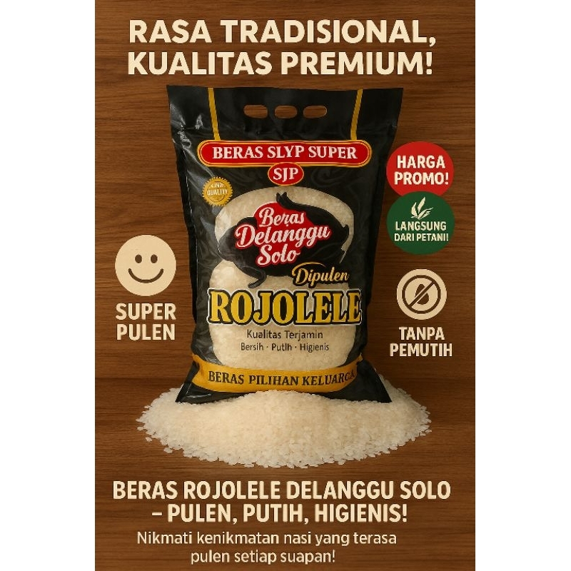 

Beras ROJOLELE 5 liter , Beras Enak , Punel , dan Putih ISTIMEWA ( JAWA TIMUR )
