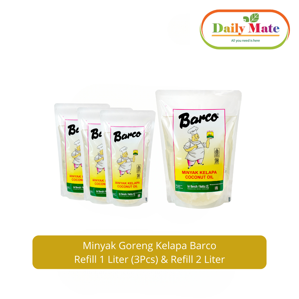 

Paket Minyak Goreng Kelapa Barco Refill 1 Liter (3Pcs) & Refill 2 Liter