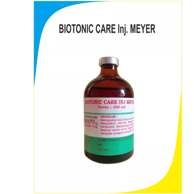 Biotonic Care Inj. Meyer 50ML & 100ML- penguat syaraf otot & stamina untuk hewan