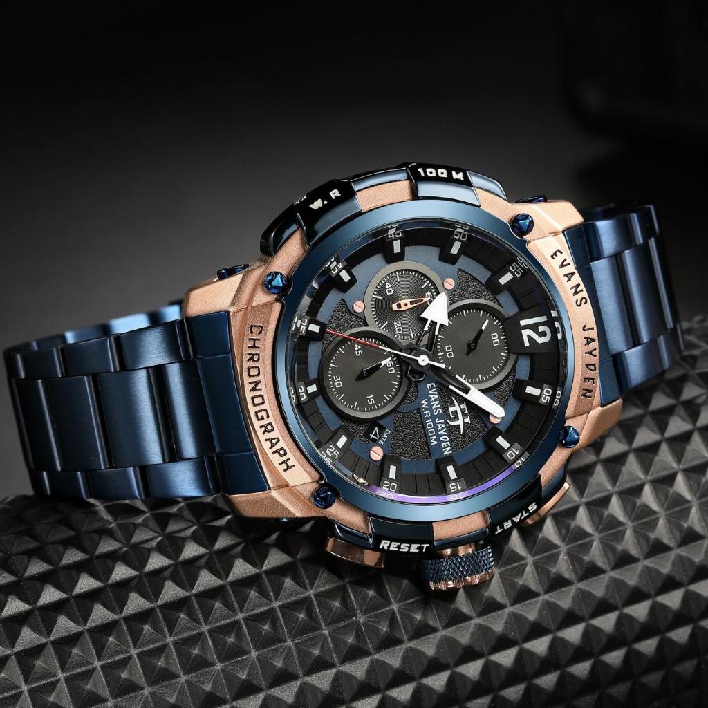 Big Sale  Jam Tangan Pria Evans Jayden 9617 Stainless Stell Kaca Sapphire Water Resistant 5ATM