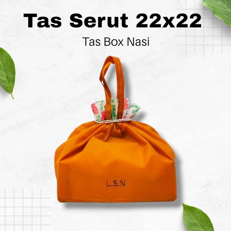 

~isi 12pcs~ Tas Serut 22x22 Spundbond Hajatan/Box Nasi/Bento/Thinwall