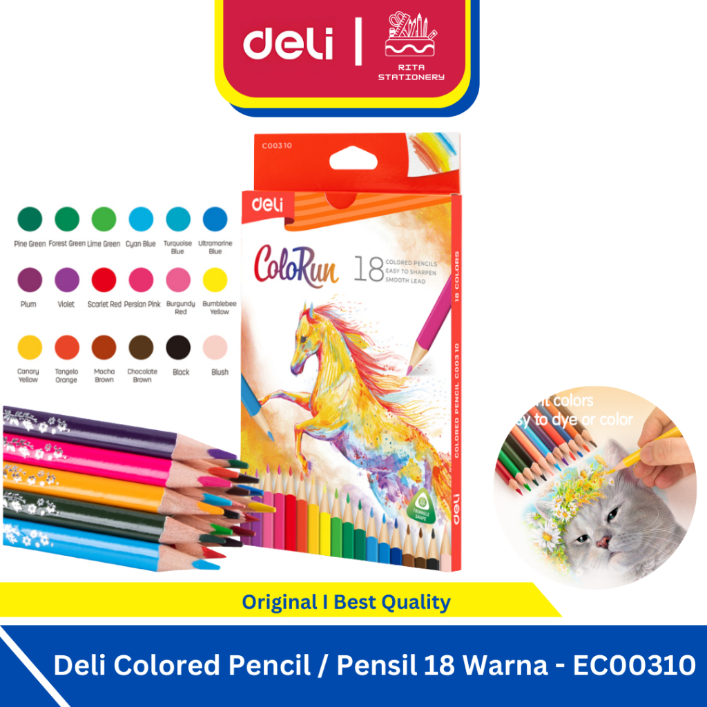 

Deli Pensil Warna 18 Warna ColoRun Pencil - EC00310