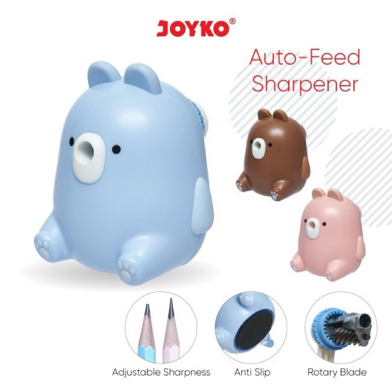 

JOYKO PENCIL SHARPENER A-164 CO RAUTAN PENSIL JOYKO AUTO FEED ANTI SLIP ADJUSTABLE SHARPENER ROTARY BLADE