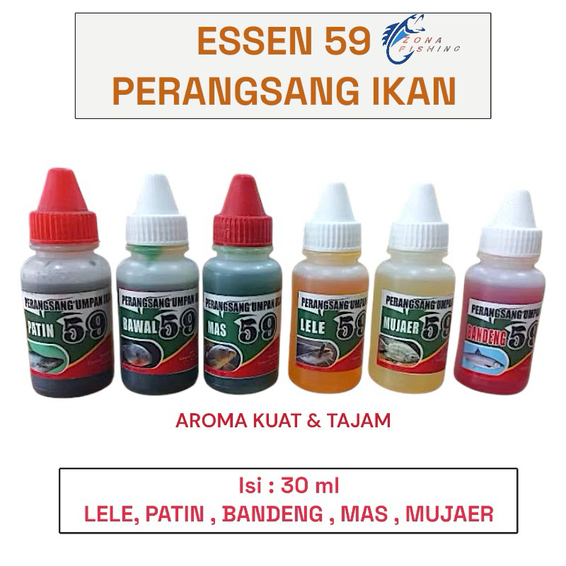 Essen 59 Ikan Mas Lele Patin Muajir Bandeng Perangsang Umpan Essence Aroma Kuat Tajam