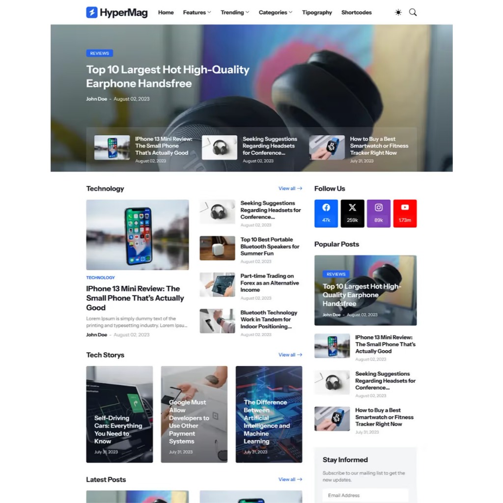 HyperMag – Template Blogger Super Cepat & Elegan untuk Situs Berita & Majalah