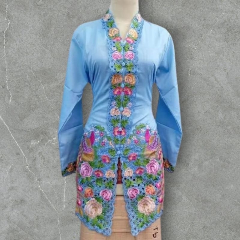 Jumbo LD 120 Kebaya Encim katun motif bordir merak // kebaya encim modern kebaya muslim lengan panja