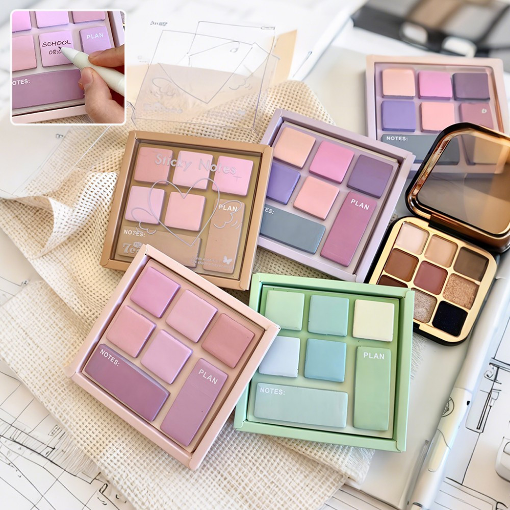 

-A117 Sticky Note Bentuk Eyeshadow Mini / Sticky Notes Macaron Pallate Edition / Memo Tempel Mini Catatan Kecil Lucu Stockami A117
