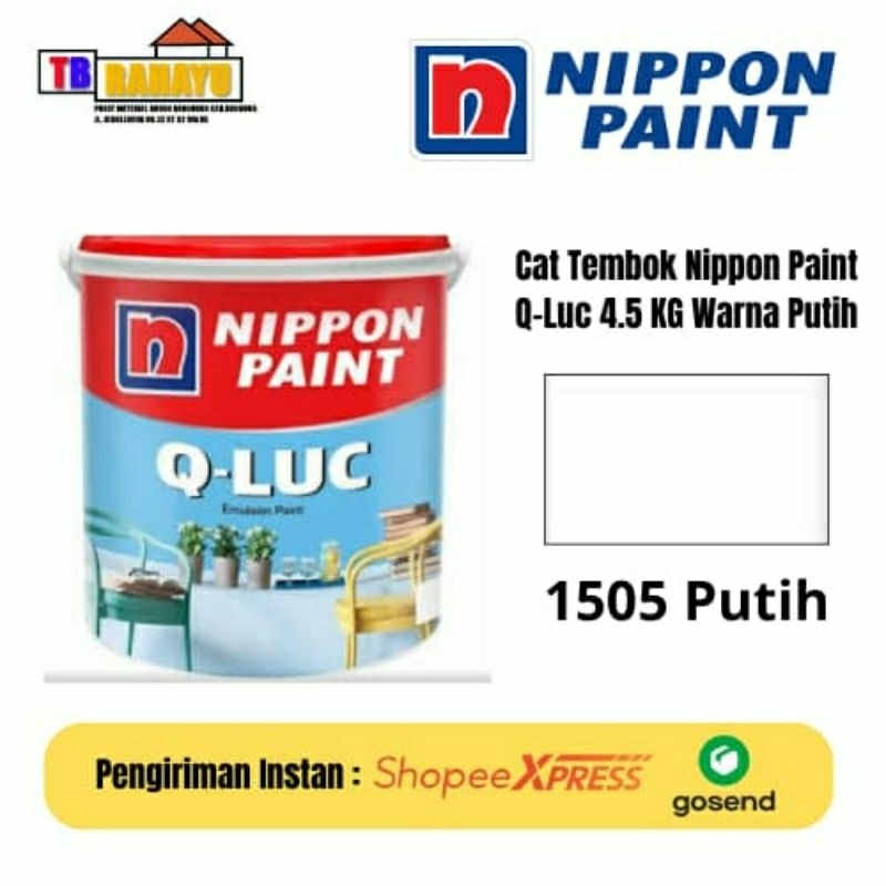 Cat Tembok Q-Luc 4.5 KG,  Nippon Paint Q-Luc A1505 Putih 4.5 KG