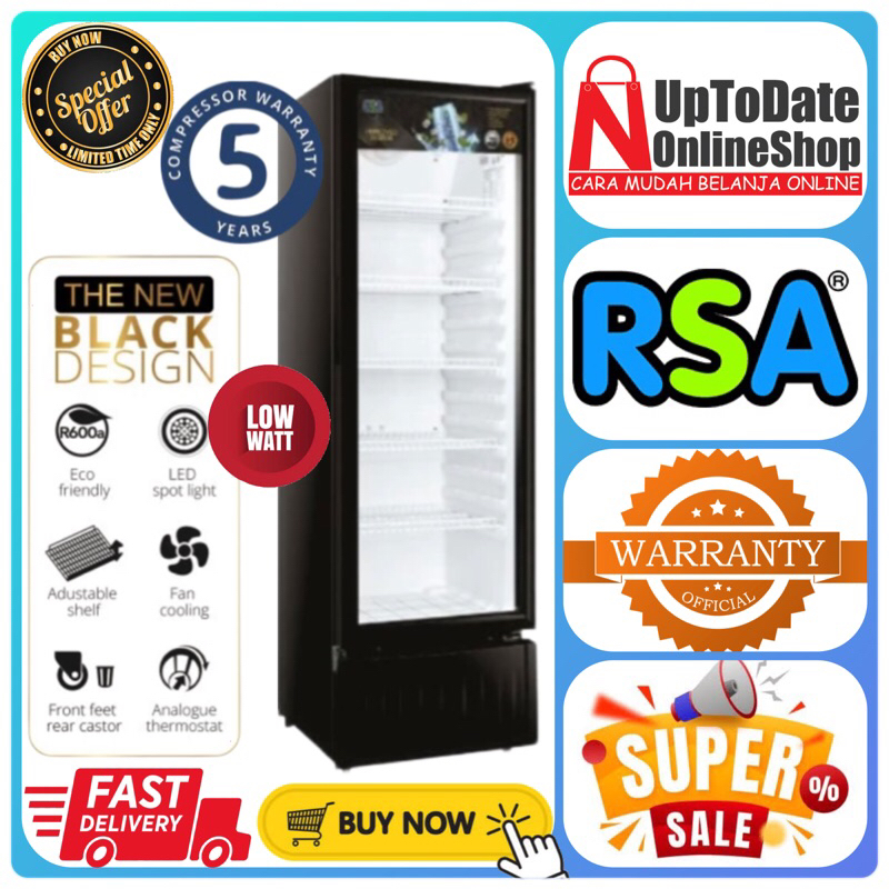 SHOWCASE / LEMARI PENDINGIN RSA AGATE300 AGATE 300 AGATE-300 SUPER COOLING SUPER LOW WATT COOLER RSA