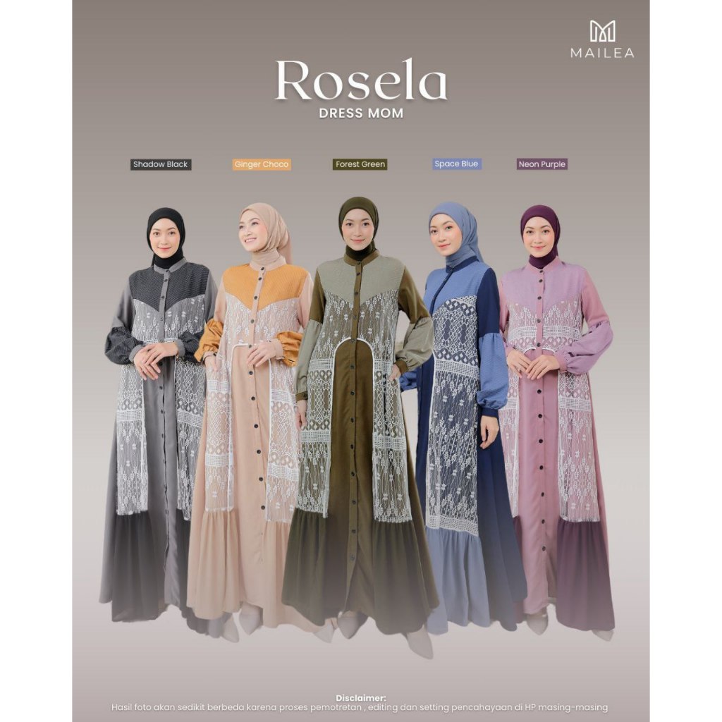 MAILEA ROSELA DRESS I Gamis tile wisuda undangan flowy
