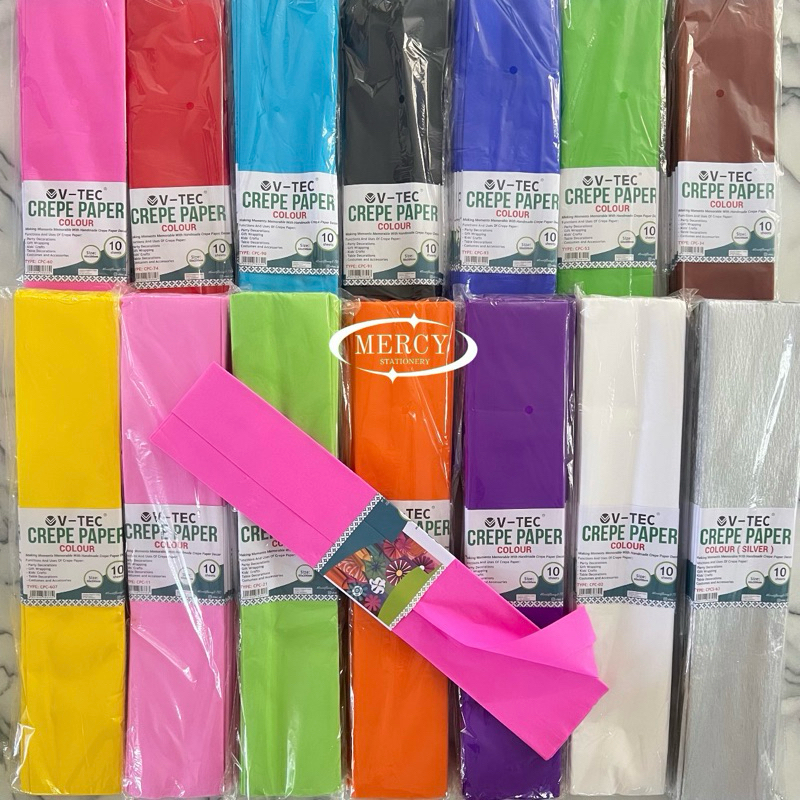 

10 Lembar - Kertas Krep Crepe Paper Colour 50x200cm Bungkus Kado Bunga Dekorasi Craft DIY