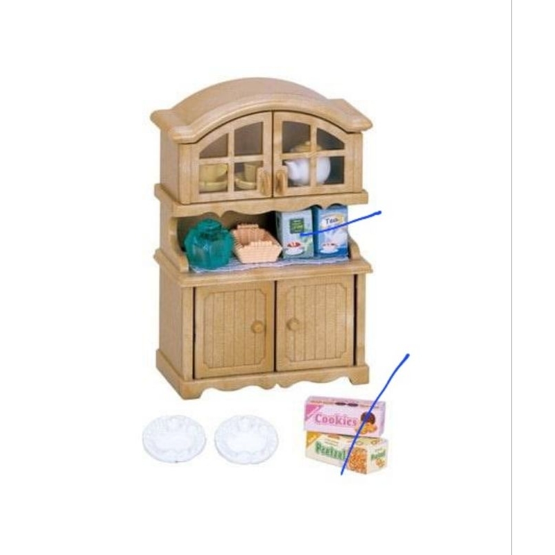 preloved sylvanian family kitchen cabinet set