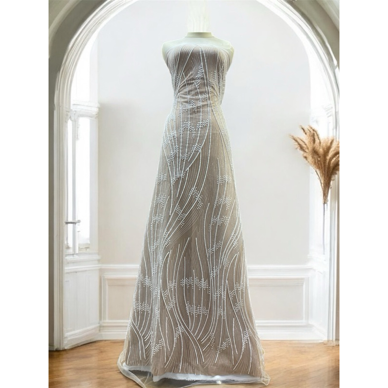 kain tille elizabeth puff bordir 3D sugar candy premium mewah bahan berkualitas /gaun pesta/wedding 