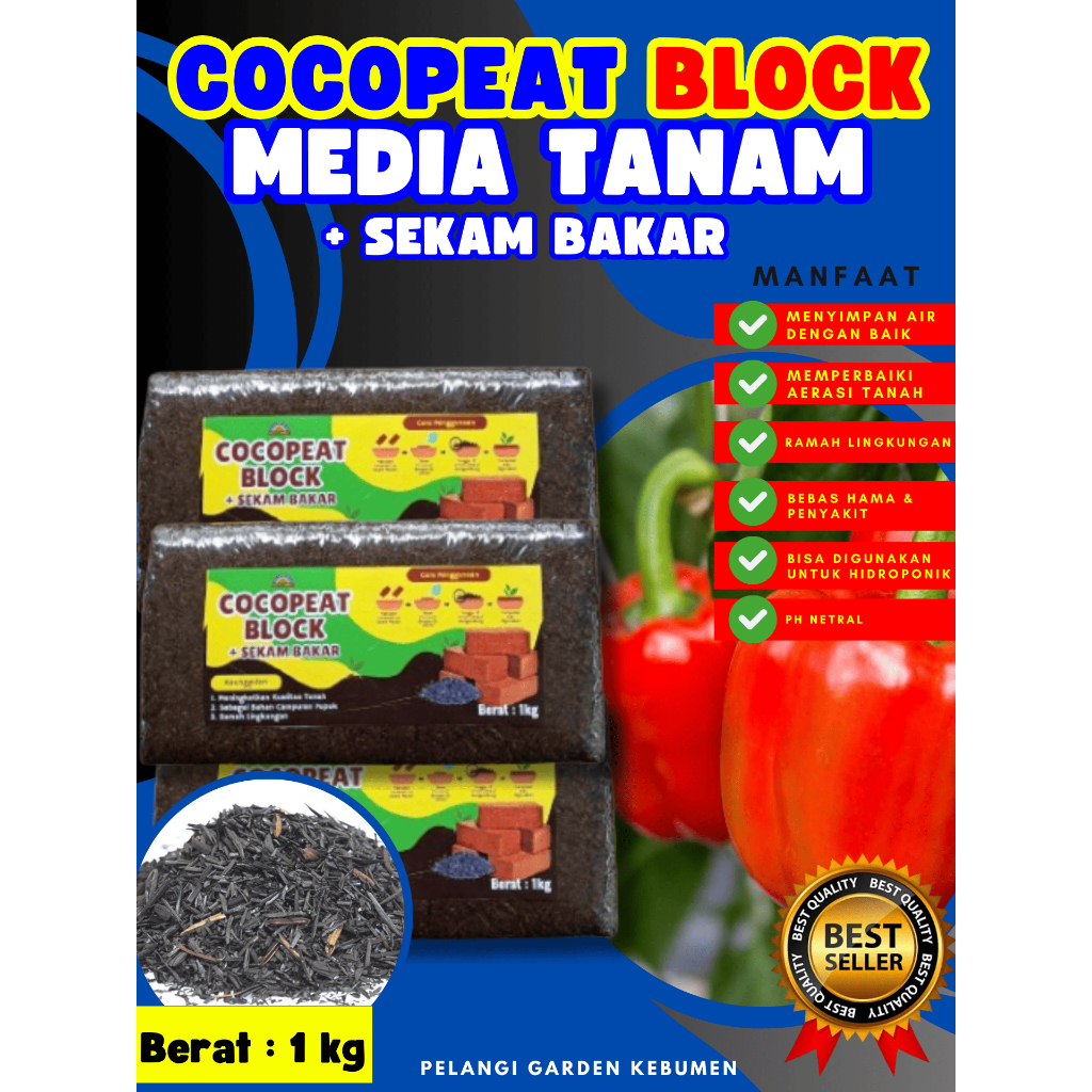 DIJAMIN ASLI  Cocopeat Alas Hamster, Cocopeat Block, Cocopeat Block 5Kg