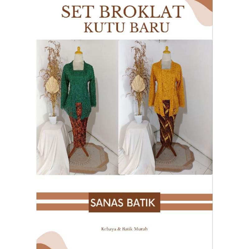 Set Broklat Kutu Baru Dan Rok Plisket Kebaya Full Puring Kebaya modern  Kebaya Among Tamu Kebaya Wis