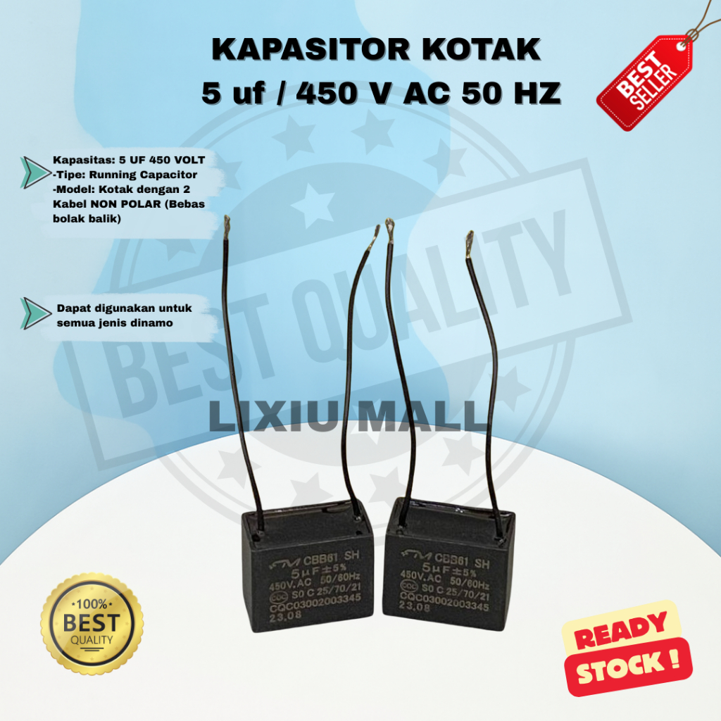 KAPASITOR KOTAK  5 uf / 450 V AC 50 HZ