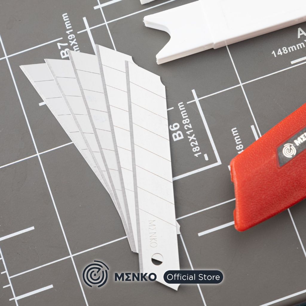 

NEW PRODUCT MENKO REFILL CUTTER / ISI CUTTER / ISI KATER L-150 MATA PISAU TAJAM BERKUALITAS [ 1 PAK