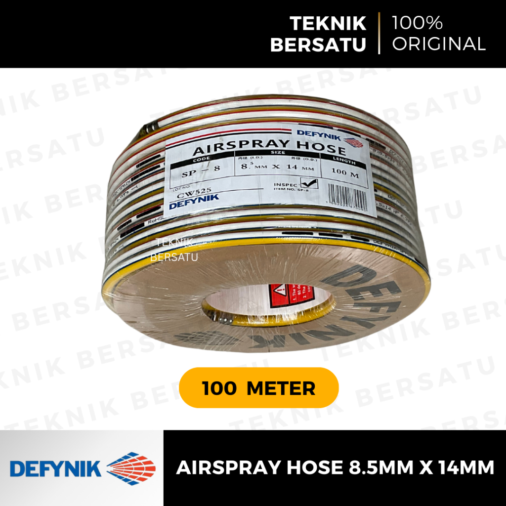 DEFYNIK Air Spray Hose 8.5mm x 14mm – Selang Angin Kompresor 100 Meter