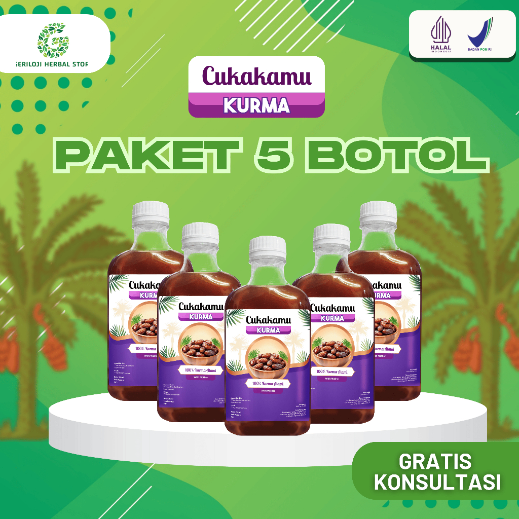 

CUKAKAMU KURMA - Cuka Kurma Alami With Mother - 5 Botol
