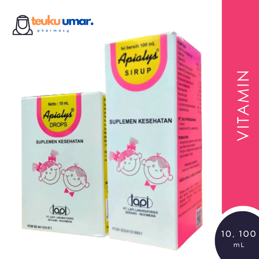 [Vitamin Anak] Apialys Drop 10 mL | Apialys Sirup 100 mL | Vitamin Meningkatkan Nafsu Makan Untuk Ba