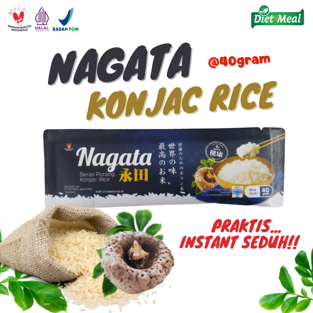 

Beras Shirataki Porang NAGATA sacet 40 gram seduh