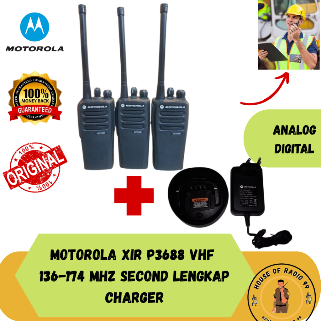 HT MOTOROLA XIR P3688 VHF 136 174 Mhz SECOND ORIGINAL