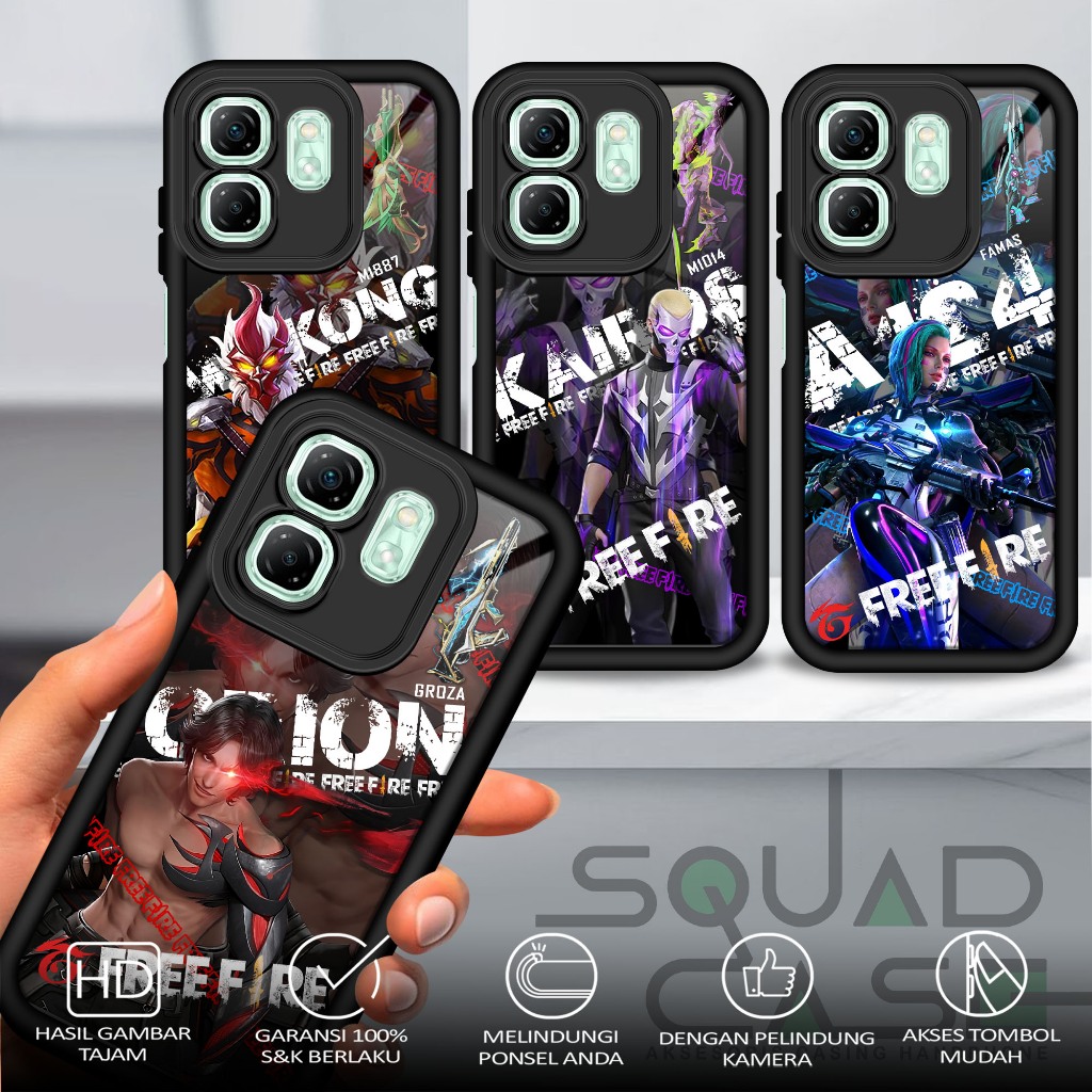 Case INFINIX HOT 50i SMART 9 Casing terbaru Squad Case motif FF Case hp Case hanphone Case terbaru c