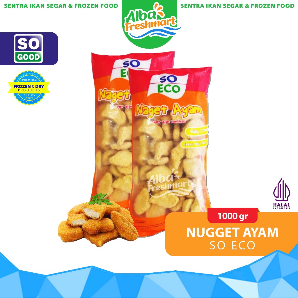 NUGGET NAGET AYAM SO ECO 500g-1Kg / KANZLER CRISPY / CHAMP / AKUMO / FIESTA Nugget