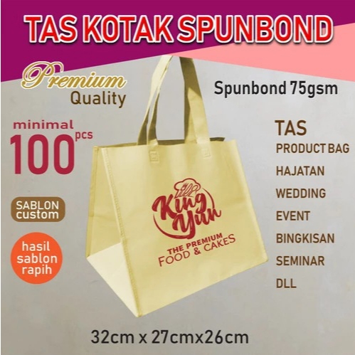 

Tas kotak Hajatan spunbond sablon 32x27x26