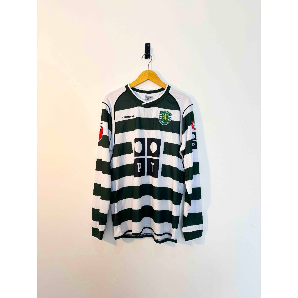 Jersey Retro Rare Sporting Lisbon Home 2002/2003 RONALDO Long Sleeve