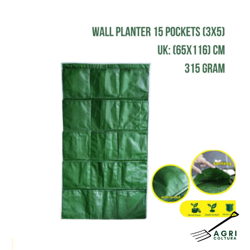 Wall Planter Bag 15 Kantong Pot Dinding Hijau Planter Bag Vertical / Vertical Garden