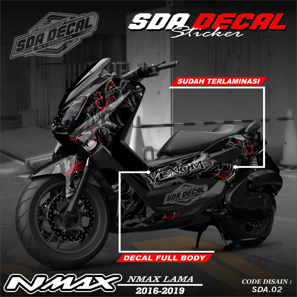 Decal Sticker Custoom Full Body NMAX Lama 2016-2019 Decal Variasi Motor NMAX Lama SDA.02