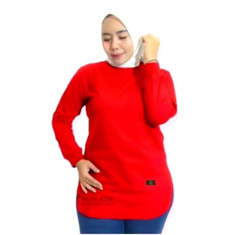 Kaos atasan polos wanita lengan panjang body oval Zola Zola original