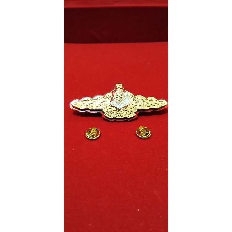 Brevet BHAYANGKARA BAHARI logam Kuningan sepuh emas