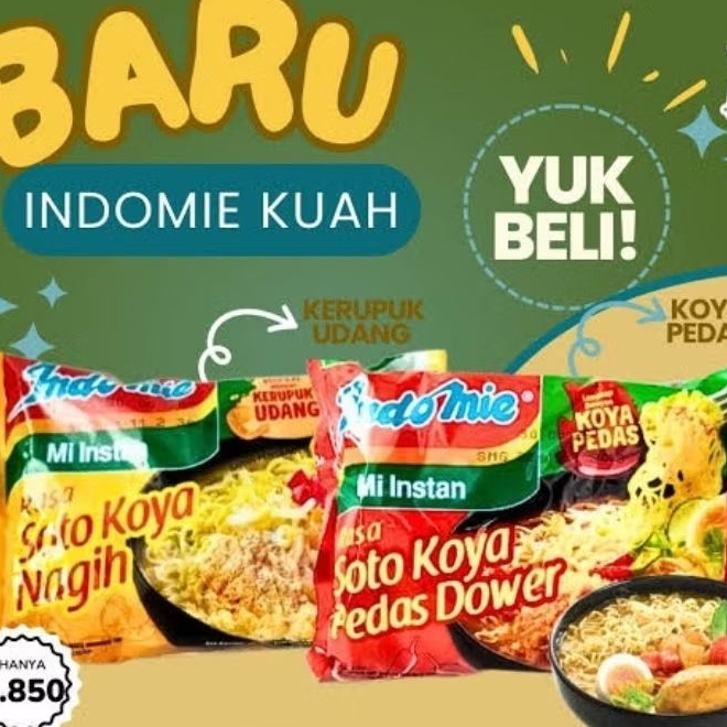 

ECER INDOMIE KUAH SOTO KOYA NAGIH | PEDAS DOWER NETTO 68 GR